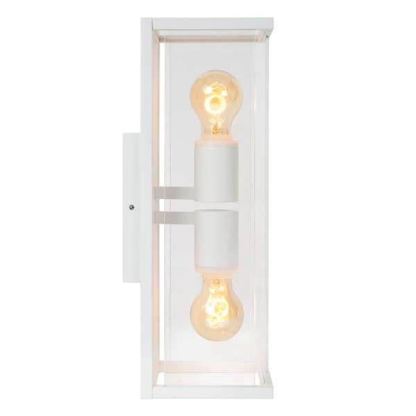 Lucide CLAIRE - Wandlamp Binnen/Buiten - 2xE27 - IP54 - Wit - detail 2